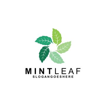 Mint Leaf Logo Template Design Vector, Emblem, Design Concept, Creative Symbol, Icon