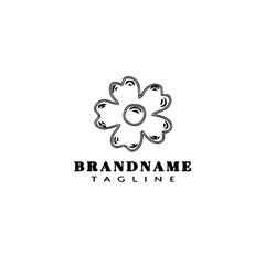 Obraz premium flower logo cartoon icon design template black creative vector illustration