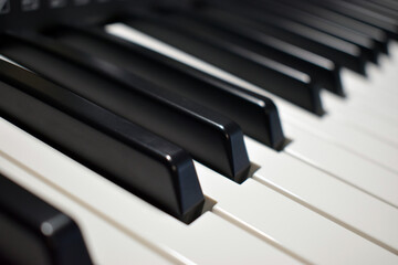 Music instrument - piano keyboard closeup view