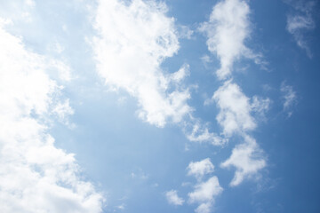 Blue sea with white clouds. Turkey