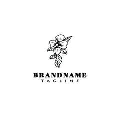 Obraz premium flower logo cartoon icon beautiful template black isolated vector illustration