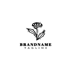 flower logo cartoon icon design template black style vector illustration
