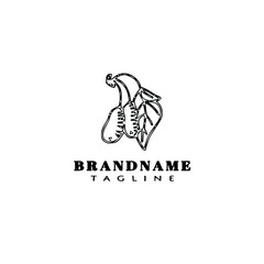 style flower logo cartoon icon design template black isolated vector illustration