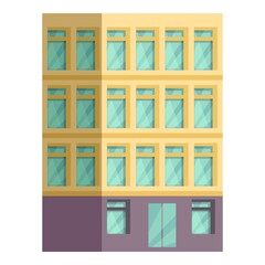 Residential building icon cartoon vector. Apartment house. City mulstistory