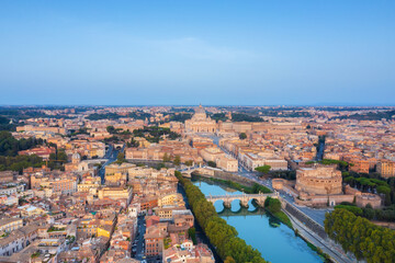 Fototapeta na wymiar Aerial view of St Basilica in Rome