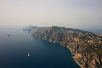 Aerial view of the coastline 