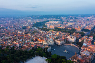 Aerial view of Piazza del Popolo