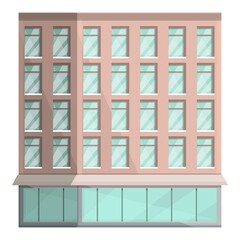 High multistory icon cartoon vector. Building elevation. Office apartment