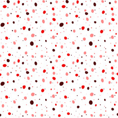 Fototapeta na wymiar Texture with red, pink polka dots. Seamless texture illustration with dots for textiles, background, paper, cover, fabric, interior decor and more. Abstract pattern. Valentine's day, love.