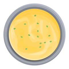 Cream soup icon cartoon vector. Hot bowl. Vegetable plate