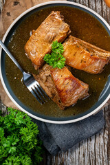 Braised pork ribs.