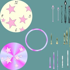 stars elegant watch face collection set illustration