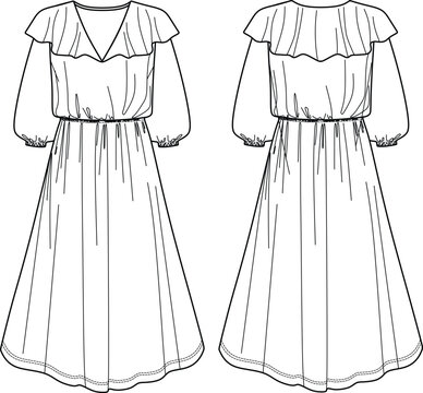 high low dress drawing