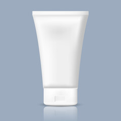 Vector drawing. Tube of cream or gel, in grey and white tones