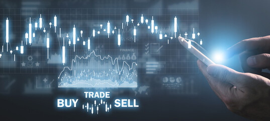 Stock market report. Buy and Sell. Forex trading