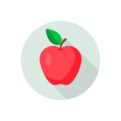 Apple icon flat vector isolated on circle illustration
