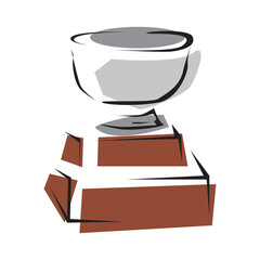 Champion Cup sketch icon vector. Hand drawn blue doodle line art Champion Cup sign. isolated symbol illustration in EPS10