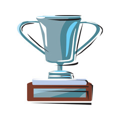 Champion Cup sketch icon vector. Hand drawn blue doodle line art Champion Cup sign. isolated symbol illustration in EPS10
