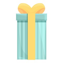 Holiday gift icon cartoon vector. Present package. Ribbon box