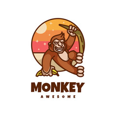 Illustration vector graphic of Monkey, good for logo design