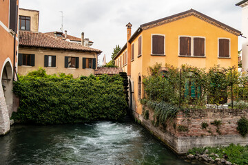 Fototapeta na wymiar View from the San Francesco bridge in Treviso, Veneto - Italy