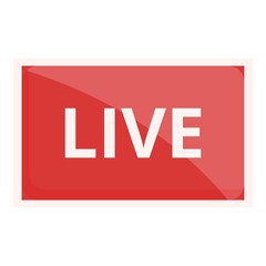 Live stream icon cartoon vector. Vlogger video. Social product