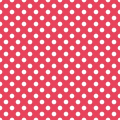 White and Pink retro Polka Dot seamless pattern. Vector background.