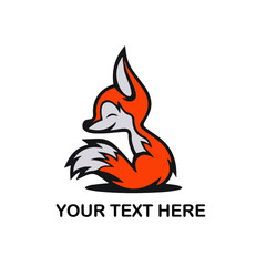 illustration of a fox logo design templet 