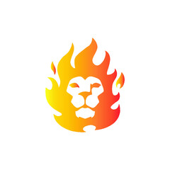 illustration of a fire icon with lion face 