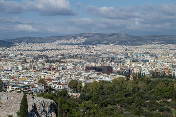 Fototapeta na wymiar Panoramic view of the city of Athens