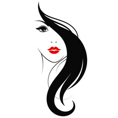 Beautiful girl with curls of hair. Beauty salon and hairdresser. Silhouette of a girl