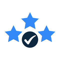 Obraz premium Features, rating, star icon. Simple flat design concept.