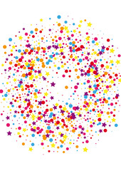 Pink Celebration Confetti Background. Stars Star Illustration. Orange Dot Design Decoration. Flying Circle Illustration.