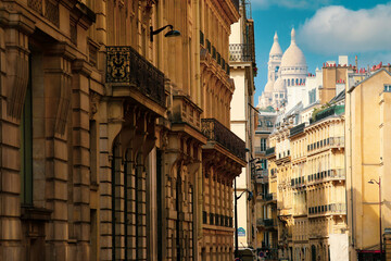 Street view in the historical centre of Paris, France