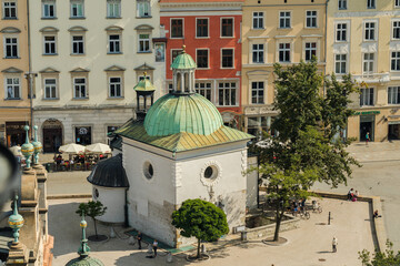 St. Wojciech, view from the tower of the main town hall in Krakow.