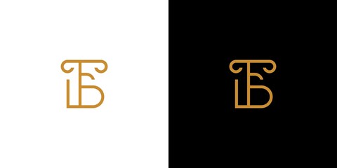 Modern and luxurious FB initials logo design
