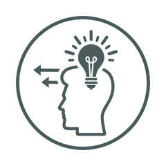 Forward, thinking, advance, move, on icon. Gray vector sketch.