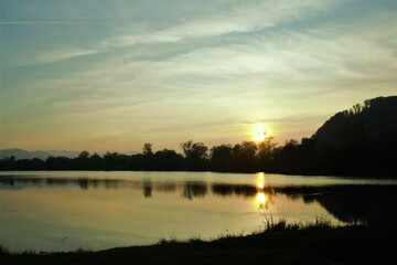 sunset on the lake