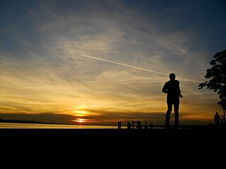 silhouette of a jogger