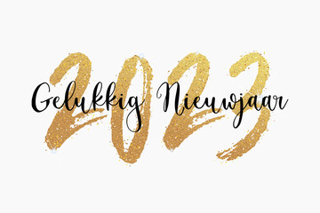 Fototapeta premium 2023 - gelukkig nieuwjaar 2023