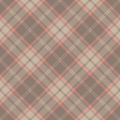 Beige and khaki argyle tartan plaid. Scottish pattern fabric swatch close-up. 