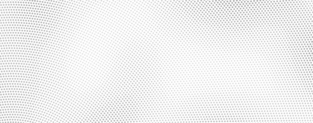 The halftone texture is chaotic monochrome. Abstract black and white waves background of dots. Backdrop for the design of websites, business cards, posters