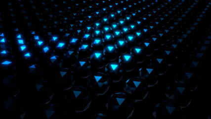 Obraz premium VJ 多面体 ダーク 反射 黒 青 [別Verあり]