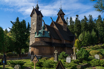Karpacz. Poland. Vang Stave Church. A stave church which was bought by King Frederick William IV of...