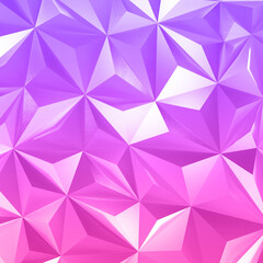 Abstract pink and purple low poly triangle geometric background. 3d rendering.