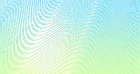 Green and blue abstract wave lines pattern background. 3d rendering.