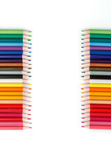 Multi-colored pencils in a row