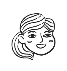 Obraz na płótnie Canvas Doodle ponytail girl
