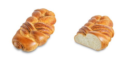 Cinnamon sweet braid bread with sugar sprinkles