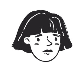 Doodle woman with square